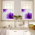 thumbnail image 4 of Pink Flower Kitchen Curtains, Boho Modern Floral Abstract Ombre Leaf White 3-Piece Kitchen Curtain Valance and Tiers Set 36 Inch Length, Rod Pocket Half Window Curtains for Cafe Living Room Bathroom, 4 of 6