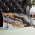 thumbnail image 4 of Black Golden Throw Pillow Covers, Marble Aesthetics Modern Ink Painted Soft Breathable Pillow Cases with Invisible Zipper for Sleeping, King Size Pillowcases for Couch Bed Sofa Chair 20x36 Inches, 4 of 6