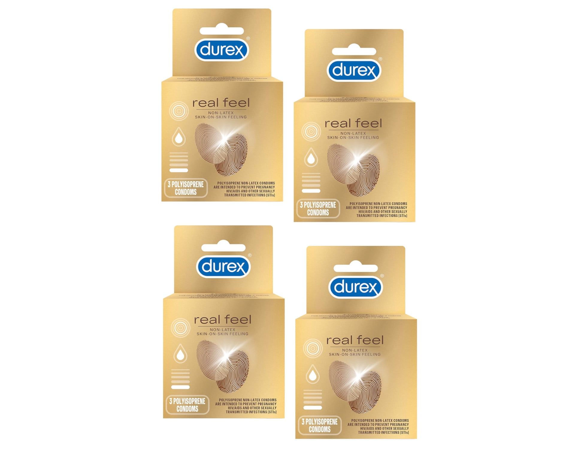 Durex Lubricated Condom Real Natural Skin Feeling Latex Free