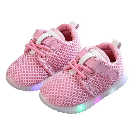 

Ketyyh-chn99 Toddler Boy Running Shoes Sneakers Boys Girls Shoes Light Up Non-Slip Rubber Sole Toddler Activewear Shoes Pink 9