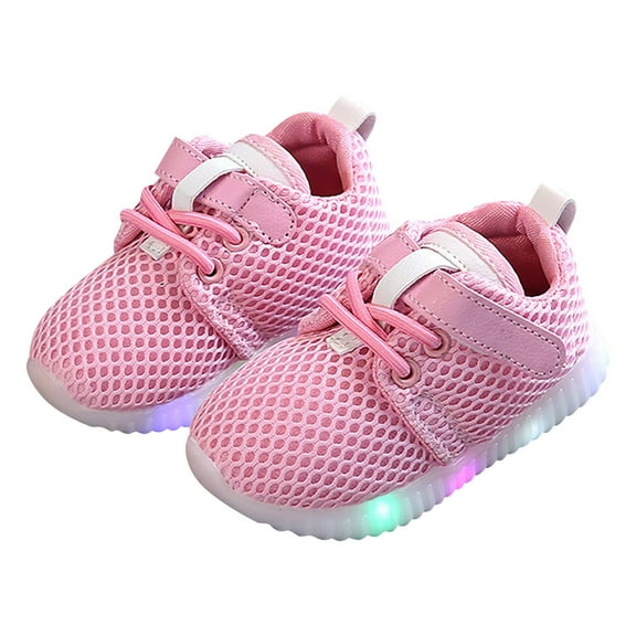Mepaouo Kids Light up Shoes Toddler Girls Boys Breathable Baby Slip on Walking Sneakers 1-6 Years