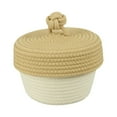 thumbnail image 2 of Ycandiee Round Cotton Rope Storage Basket with Lid, Vanity Desktop Organizer, Round Storage Baskets, Decorative Woven Storage Bin, 2 of 6