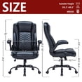 thumbnail image 2 of Silla de oficina HESL de 180 kg con reposabrazos abatibles y piel sintética transpirable, 2 of 6