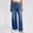 Blue, variant on IUYRTFE Women Stretch Denim Jeans High Waist Wide Leg Pants with Pockets for Casual Daily Wear