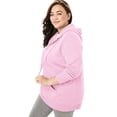 thumbnail image 3 of Woman Within Plus Size Better Fleece Zip-Front Hoodie Long Oversized Sweatshirt, 3 of 6