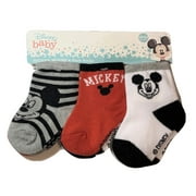 SOCKS BOYS X6 - MICKEY MOUSE RED GREY - SZ 12 24 MONTHS - BABY ANKLE 6 PACK
