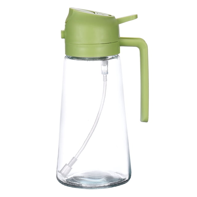 Pulverizador de aceite para cocinar, botella pulverizadora de aceite de oliva 2 en 1, pulverizador y dispensador de aceite de vidrio de 20oz/600ml para cocinar, ensaladas