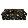 thumbnail image 2 of Cinvoph Christmas Couch Covers Washable, Warm Soft Reindeer Slipcovers for 2-3 Cushion Sofa, Non Slip Jacquard Sofa Cover Furniture Protector Decor for Winter Xmas Living Room, Black, 2 of 6