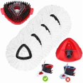 thumbnail image 1 of wonima02 4 Pack Mop Replacement Heads Compatible with Oceda EasyWring 1-Tank System - Includes 1 Mop Scrub Brush Head,1 Mop Base,Microfiber Mop Refills, Easy Cleaning Mop Head Replacement(White), 1 of 1