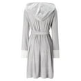 thumbnail image 5 of Aompmsdx Women Hooded Bathrobe Lightweight Soft Plush Long Flannel Sleepwear Hooded Bathrobe Plush Long Robejackets, 5 of 5