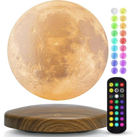 

Floating Moon Lamp Magnetic Levitating Moon Lamp 18 Colors 5.9inch Spinning 3D Night Light with Remote & Magnetic Base Room Decor Moon Light Birthday Christmas Gifts for Kids