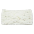 thumbnail image 1 of kurtrusly Polyester Tendance Perle Tricoté Bandeaux Croisés pour les Femmes Nouvelle Arrivée Réglable Multifonctions Blanc, 1 of 6