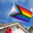 thumbnail image 4 of CAROOTU 3x5ft Gay Prides Rainbow Flag Banner Progress Prides Flag Showing Your Prides, 4 of 6