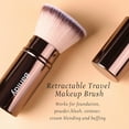 thumbnail image 6 of Makeup Brush Kabuki Face Brushes Retractable Travel Blush Kabuki Brush Portable Flawless for Foundation, Powder Blush, Bronzer, Buffing, Liquid, Cream, Cruelty Free with Cover(Brown), 6 of 14