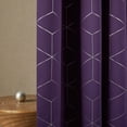 thumbnail image 3 of Deconovo Silver Diamond Foil Print Blackout Curtains Room Darkening Thermal Insulated Curtain Panels Grommet for Living Room Purple Grape 42x63 Inch 2 Panels, 3 of 5