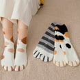 thumbnail image 6 of Douhoow Women Fleece Socks Winter Cat Claws Thick Warm Sleep Floor Socks Plush Coral Fleece Socks, 6 of 7