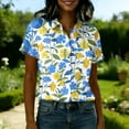 thumbnail image 4 of Hawaiian Shirts for Women 2026 Tropical Floral Short Sleeve Button Down Aloha Luau Beach Tops Yellow XL, 4 of 5