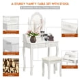 thumbnail image 3 of Wood Vanity Table Set with Oval Mirror and 4 Drawers for Kids Girls Women, 3 of 6
