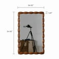 thumbnail image 7 of Mid Century Modern Solid Wood Frame Wall Mirror with Non Distorting Float Glass for Bedroom and Living Room Decor, Brown, 7 of 7
