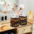thumbnail image 3 of Yayeee 2 Pack Qtip Holder Bathroom Cotton Swab Canister with Lid Clear Dispenser Set, Black Sardines Pattern, 3 of 6