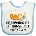 thumbnail image 3 of Inktastic 1st Hanukkah Childs Dreidel Boys or Girls Baby Bib, 3 of 4