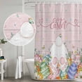 thumbnail image 4 of Bunny Tail Happy Easter Shower Curtain Set with Hooks, Color Eggs Spring Flowers Waterproof Fabric Bathroom Curtains Decor Home Accessories,66 X 72 Inch Long, 4 of 9