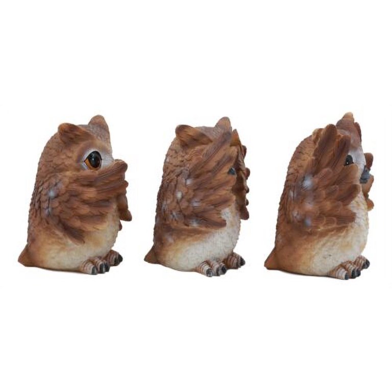 Ebros See Hear Speak No Evil Wise Owls Decor Set Wisdom Of The