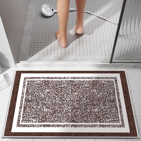 TECHVIDA Bathroom Rugs,Non-Slip Ultra Soft Bath Mat,Soft Absorbent Bathroom Rug,Machine Washable,(18"x26",Brown)