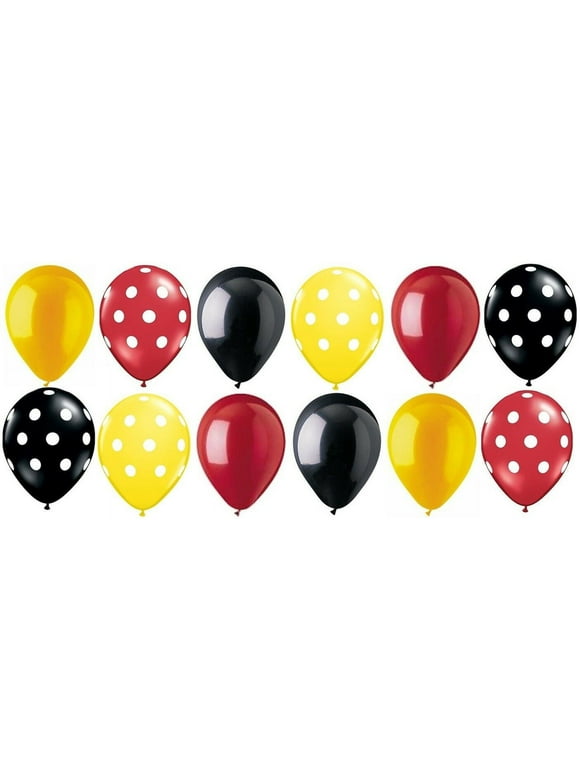12 pc Mickey Mouse Inspired Polka Dot Latex Balloons Party Decoration Disney B