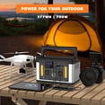 Portable Power Station 1000W Peak, Pure Sine Wave 700W AC 120V Outlets & LED Flashlight, 577Wh Lithium ion Battery, Ultra-Quiet Fan Solar Generator for Outdoor Camping CPAP RV Home Emergency Backup