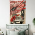 thumbnail image 4 of Cars Tapestry, Poster Style Image Gasoline Station Commercial Kitschy Element Route 66 Print, Wall Hanging for Bedroom Living Room Dorm Decor, 40W X 60L Inches, Vermilion Beige, by Ambesonne, 4 of 5