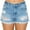 LIGHT DENIM, variant on FashionMille Women Stretchy Slim Fit Ripped Distressed Frayed Hem Denim Jean Shorts