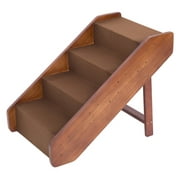 Pawhut 4 Step Indoor Folding Wooden Pet Stairs