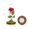thumbnail image 4 of Labymos Artificial Rose Flower with LED Lights Glass Dome on Wood Base Forever Artificial Forever, 4 of 8