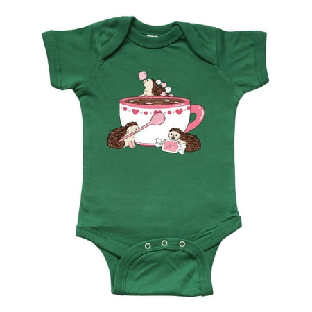 

Inktastic Pink Tea Cup with Cute Hedgehogs Gift Baby Boy or Baby Girl Bodysuit