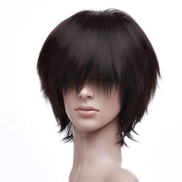 short black costume wig