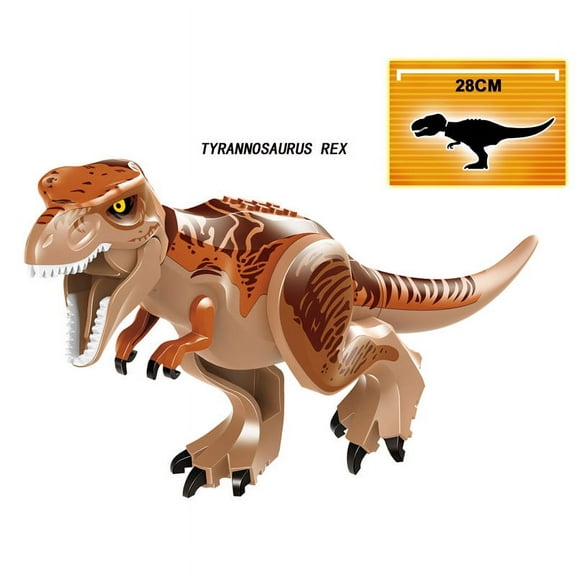 JsLTCustoms T-Rex 6" Tall Dinosaur Building Block, Brown