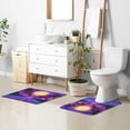 thumbnail image 6 of Yayeee Bath Rugs for Bathroom Floor Set of 2 Non Slip Fluffy Soft Absorbent Mat, Purple Neon Road, 6 of 7