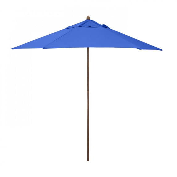 Sunline 9 ft Wood look Push Open Pin Stop Steel Ribs and Pole Market Patio Umbrella
