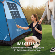 MARNUR 6-Person Instant Cabin Tent, Camping Tent with Carry Bag , Instant Setup, Outdoor, Hiking, Traveling, Blue