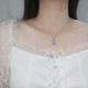 thumbnail image 2 of S925 Sterling Silver Natural Chalcedony Flower Necklace Female Short Section Exquisite Light Luxury Carnation Pendant Mother's Day For Momwhite Gold, 2 of 3