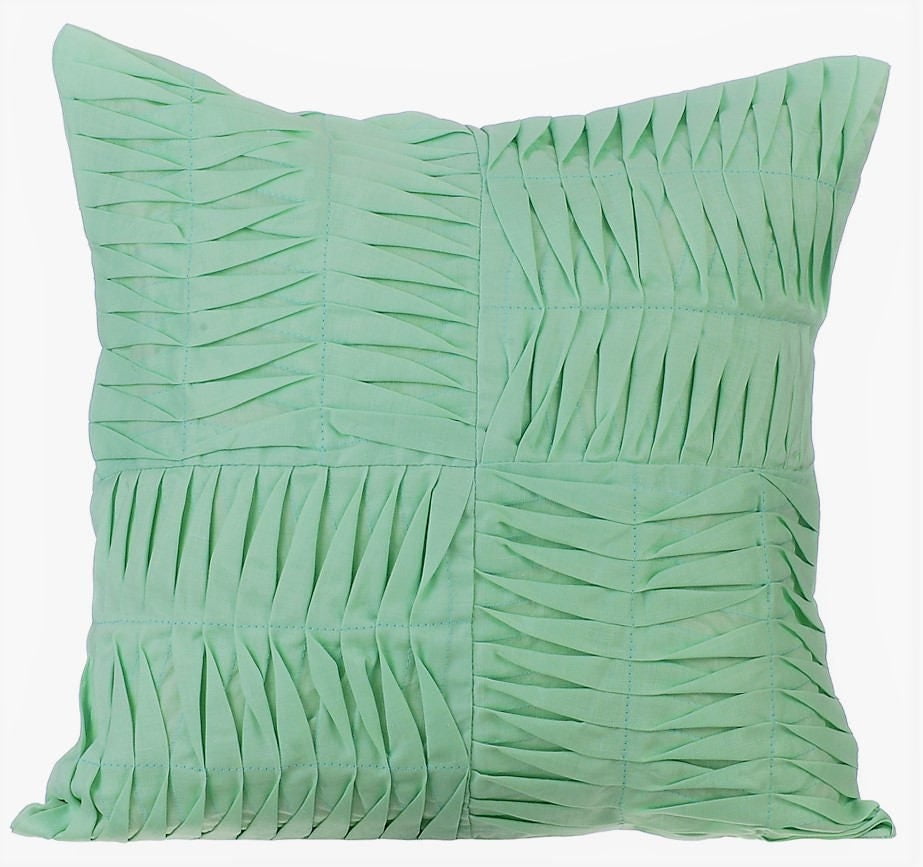 Euro Sham, Pastel Green Euro Pillow Shams 26x26 inch (65x65 cm), Linen