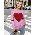 thumbnail image 4 of Valentine's Day Sweaters for Women Crew Neck Pullover Sweater Cute Cable Knit Heart Sweater Shermie, 4 of 11