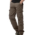 thumbnail image 1 of PEASKJP Cargo Pantalon Mode pour Hommes Jambe Droite Décontracté Extérieur Militaire Tactique Ripstop Pantalon de Travail avec Multi Poches, Argent 38, 1 of 2