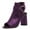 Purple, variant on Women Chic Peep Open Toe Ankle Booties Block High Heel Metal Buckle Sandal Pumps Cutout Ankle Strap Zipper Party Shoes Size Size 8.5 Purple
