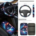 thumbnail image 3 of Jeiento Wolf 17 Pcs Seat Cover Full Sets, Front Rear Covers, Floor Mats, Steering Wheel Cover, Armrest Pad, Seat Belt Pads, Coaster - Universal Fit Car Interior Accessories Outer Space Planet, 3 of 8