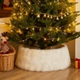 thumbnail image 3 of White Christmas Tree Collar 28 Inch, Plush Tree Skirt Base Cover for Artificial Christmas Tree, Easy Assembly Xmas Tree Ring for Holiday Party Indoor Decoration, New Year Festival Gift, 3 of 5