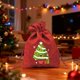thumbnail image 4 of Bolsas de regalo navideñas de lino | Bolsita navideña con dibujos animados para manzanas y dulces, 4 of 7