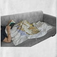 thumbnail image 5 of Landscape Soft Flannel Fleece Throw Blanket, Fine Art Drawing of Desert City, Cozy Plush for Indoor and Outdoor Use, 60" x 80", White Multicolor, by Ambesonne, 5 of 5