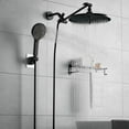 thumbnail image 5 of 12 Inch Coverage High Pressure Rain Shower Head Combo with Adjustable Extension Arm - Wide Rainfall & 5 Modes Handheld Showerhead, Dual Anti-Clog Nozzles for Ultimate Shower Experience, Black, 5 of 7